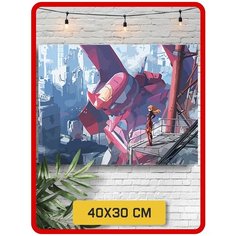 Картина по номерам на холсте аниме Евангелион 5777 40x30