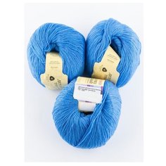 Пряжа Пехорка Детский каприз трикотажный 3, 50 % шерсть, 50 % мериносовая шерсть, 50 г, 400 м, 3 шт., 520 голубая пролеска