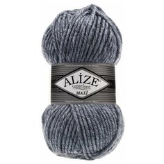 Пряжа Alize Superlana Maxi, 25 % шерсть, 75 % акрил, 100 г, 100 м, 5 шт., 806 синий жаспе