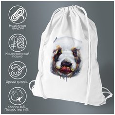 Сумка для обуви CoolPodarok Панда измазаный в краске язык