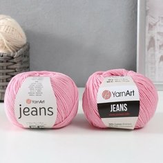 YarnArt Пряжа "Jeans" 55% хлопок, 45% акрил 160м/50гр (36 св. розовый)