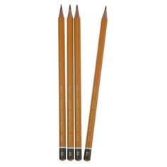 Набор профессиональных чернографитных карандашей 4 штуки Koh-I-Noor 1500 B8, заточенные (1161789)