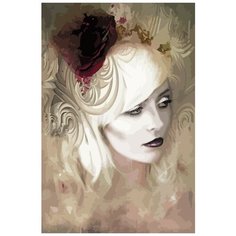 Картина по номерам на холсте девушка готика магия - 7841 В 60x40