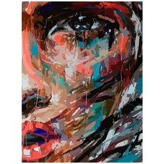 Картина по номерам на холсте красочная девушка - 8868 В 30x40