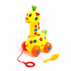 Конструктор для малышей «Жираф-каталка», 24 детали Китай