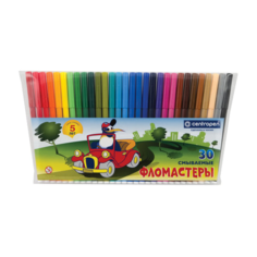 Фломастеры 30 цветов CENTROPEN "Пингвины", смываемые, вентилируемый колпачок, 7790/30ET, 7 7790 3086, 2 набора