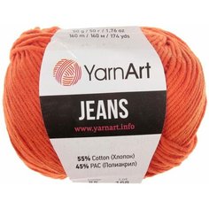 Пряжа YarnArt Jeans, 55 % хлопок, 45 % акрил, 50 г, 160 м, 2 шт, (85 терракот)