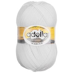 Пряжа ADELIA "MARCUS" 60% полиэстер, 40% шерсть 5 шт.х100г 375м №01 белый