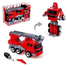 Конструктор винтовой «Пожарка» 2 в 1 робот-машина Dade Toys