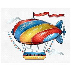 Набор для вышивания ЖАР-птицА "Сказочный аэростат" 8x11 см