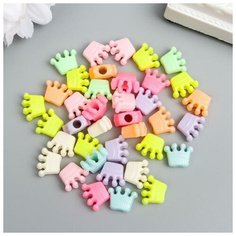 Набор бусин для творчества пластик "Короны. Пастельные тона" набор 44 шт 15 гр 1,3х1 см Арт Узор