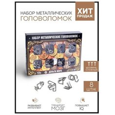 Головоломка металлическая «Деньги мира» набор 8 шт. Puzzle