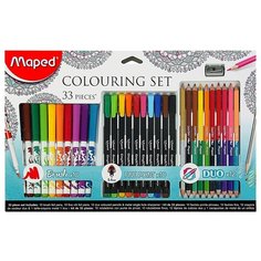 Набор для рисования Maped Color Peps 33 предмета: фломастеры, ручка капилярная, карандаши цветные двусторонние, точилка (1 шт.) Pro Market