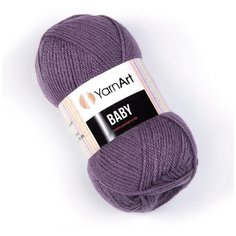 Пряжа для вязания YarnArt Baby (ЯрнАрт Беби) - 3 мотка 852 пыльная сирень, гипоаллергенная для детских изделий, 100% акрил, 150м/50г