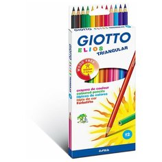 Набор карандашей цветных Giotto Elios Triangular, пластиковые, трехгранные, 3.3 мм, 12 цветов 12 цветов Lyra