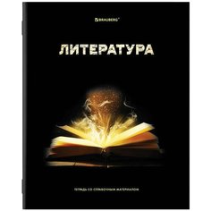 Тетрадь предметная "SHADE" 48 л, глянцевый лак, литература, линия, BRAUBERG, 404269 - 20 шт.
