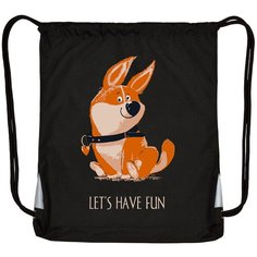 Мешок BrunoVisconti, для обуви черный, 44х54 см, «забавный корги», Арт. 15-001-015/01