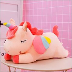 Мягкая Игрушка Единорог Спящий 30 см, Розовый цвет, Плюшевый/Подушка/Обнимашка Sun Toys