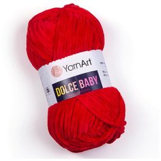 Пряжа для вязания YarnArt Dolce Baby (ЯрнАрт Дольче Беби) - 3 мотка 748 красный, фантазийная, велюровая для игрушек 100% микрополиэстер 85м/50г