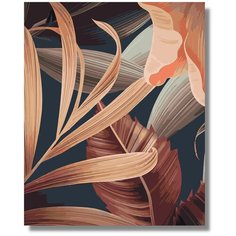 Картина по номерам "Цветы и листья Арт" холст на подрамнике 40х50