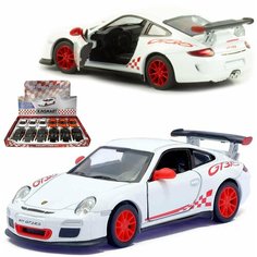 Металлическая машинка игрушка 1:36 2010 Porsche 911 GT3 RS (Порше) 12.5 см, инерционная / Белый Kinsmart