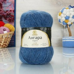 Пряжа камтекс Ангара (Камтекс), джинса - 022, 35% мохер, 15% шерсть кроссбред, 50% акрил, 5 мотков, 100 г, 250 м.