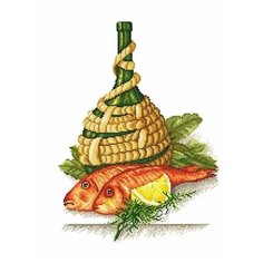 Набор для вышивания Сделано с любовью "Незабываемый вкус" 30x40 см, Напитки Еда Натюрморты