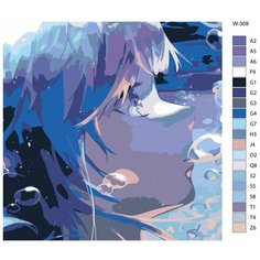 Картина по номерам W-309 "Аниме пузырь. Ута" 40х40 Brushes Paints