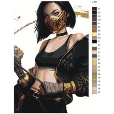 Картина по номерам Z682 "Мелина- Мортал Комбат(Mortal Combat) 60x90 Brushes Paints