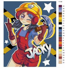 Картина по номерам V-128 "Игра Brawl Stars (Бравл Старс). Джеки" 60х80 Brushes Paints