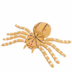 Фигурка Abtoys Юный натуралист: Пауки, песочный с черно-белым рисунком, резиновая (PT-01750)