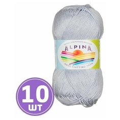 Пряжа для вязания крючком, спицами Alpina Альпина ORGANICA классическая тонкая, хлопок/лен, цвет №06 Серо-голубой, 170 м, 10 шт по 50 г