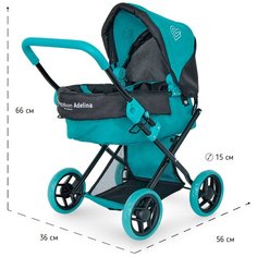 Коляска для кукол трансформер Buggy Boom с люлькой, изумрудный