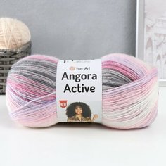 YarnArt Пряжа "Angora Active" 20% шерсть, 80% акрил 500м/100гр (848 персик-роз-сирень)