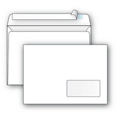 Конверт Ecopost С5 80 г/кв. м белый стрип с правым окном (1000 штук в уп) 390189