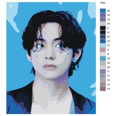 Картина по номерам Т609 40Х50 "Ким Тэхён (Kim Taehyung), участник группы BTS (БТС)" Brushes Paints