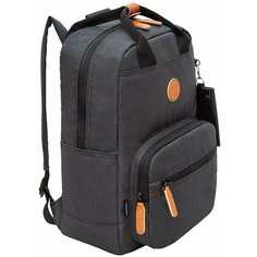 Рюкзак Grizzly, 27*38*13см, 1 отделение, 5 карманов, черный