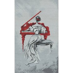 Набор для вышивания крестом За роялем НИТ-0301, 23x28 см. канва, мулине Nitex