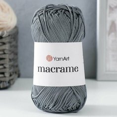 Пряжа "Macrame Макраме" 100процентов полиэстер 130м/90гр (159 стальной) Yarn Art