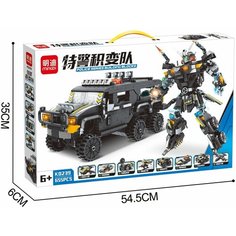 MINGDI игрушки для детей Конструктор трансформер 8 в 1 полицейская машина К0239