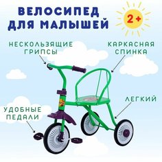 Велосипед дружик трёхколёсный для самых маленьких 2+ с облегчённой конструкцией цвет зелёный