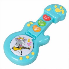 Развивающая музыкальная игрушка Гитара 17,5 детская для малышей цвет голубой BY602-2A 1/12 TONGDE