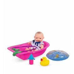 Кукла малышка пупс в ванночке 13 см, малыш младенец, пластик, игрушка в дорогу, подарок девочке W700-136 в пакете Tong DE