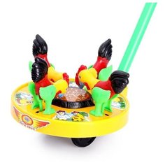 Каталка на палке «Курочки», цвета микс Без бренда