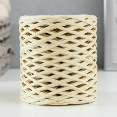 Пряжа 100% целлюлоза "Raffia Color" ленточная, бежевая 200м +-2м 120 гр Softino