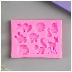 Молд силикон "Лесные зверята" 8 предметов 1х8,5х6,5 см Noname