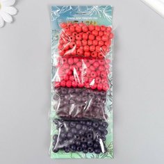 Набор бусины для творчества дерево "Ягоды" d-0,8 см, 4 цвета х 15 гр Арт Узор