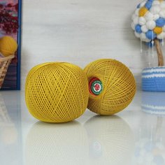 Пряжа ПНК им. С. М. Кирова Роза (ПНК), горчица - 5006, 100% мерсеризованный хлопок, 6 мотков, 50 г, 330 м.