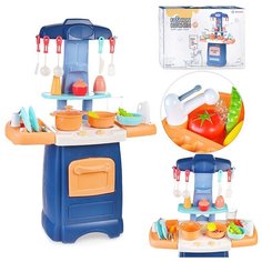 Кухня детская игрушечная, высота 62 см с посудой и продуктами (циркуляция воды, свет, звук) / Игровой набор Oubaoloon 889-175 в коробке