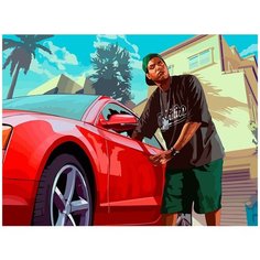 Картина по номерам на холсте игра GTA V (Grand Theft Auto, Ламар) - 8597 Г 30x40